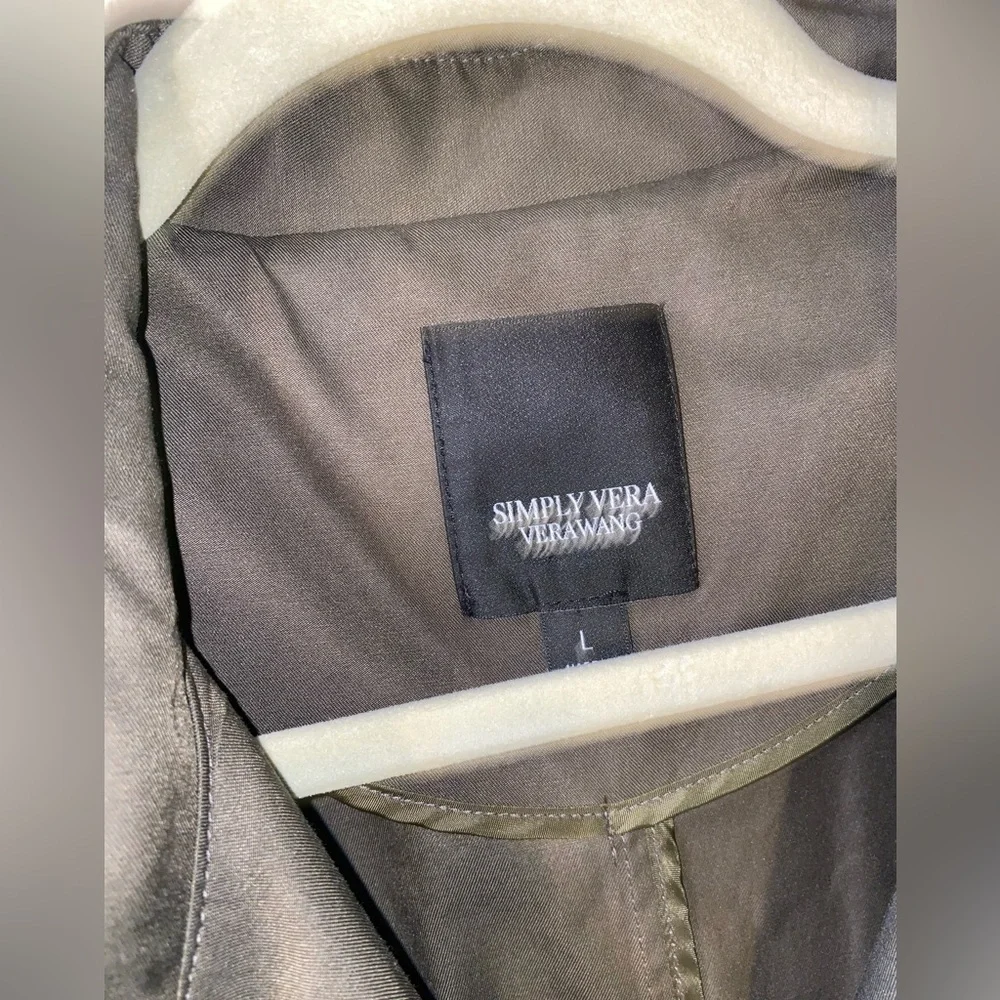 Simply Vera Vera Wang Dark Olive‎ Short Trench Coat - Picture 2 of 6